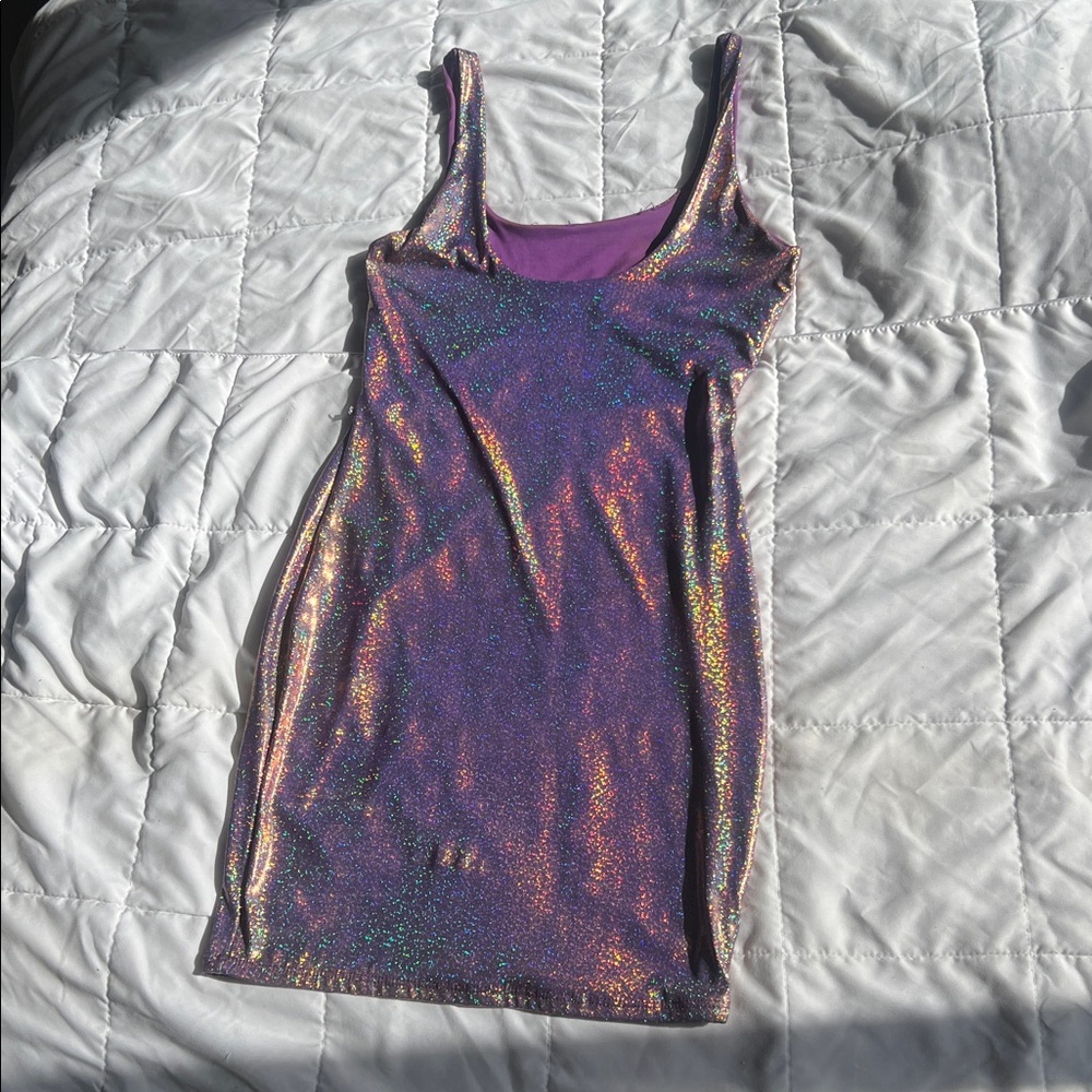 MEEK PURPLE GLITTER CUTOUT DRESS - Picture 6 of 7